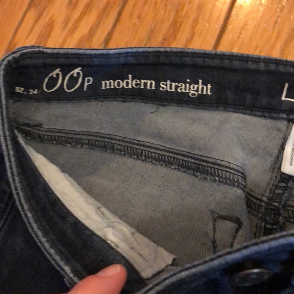 Loft Modern Straight 24P dark rinse jeans - Picture 2 of 7